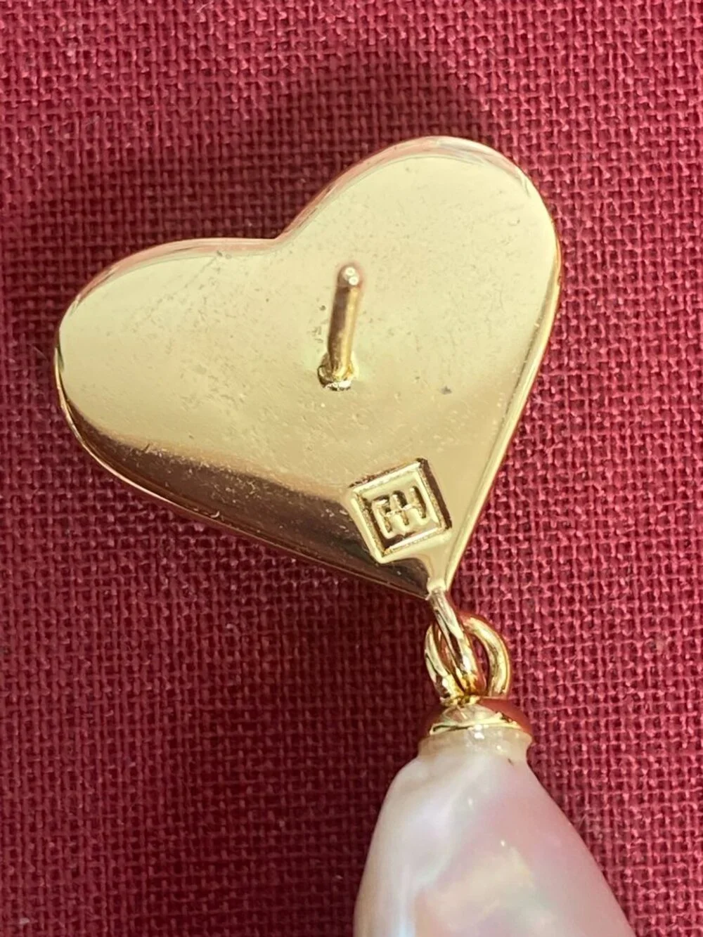 Vintage-Inspired Pearl Drop Earrings W/ Onyx Heart Gemstone from F+H Studios